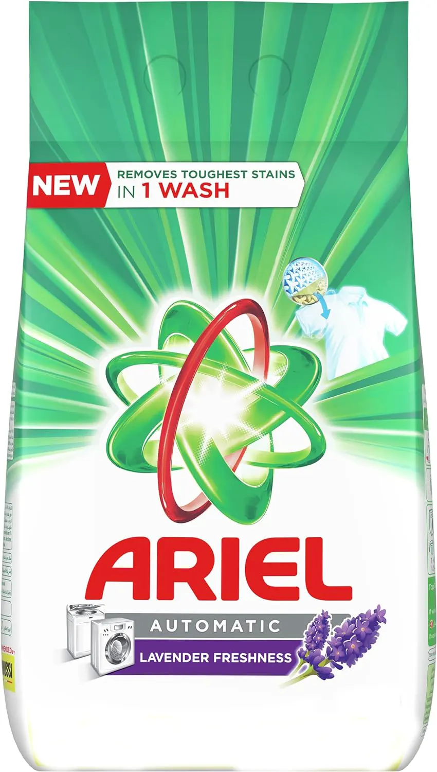 مسحوق اريال للغسالات الاوتوماتيك، برائحه اللافندر، 2.9 كجم