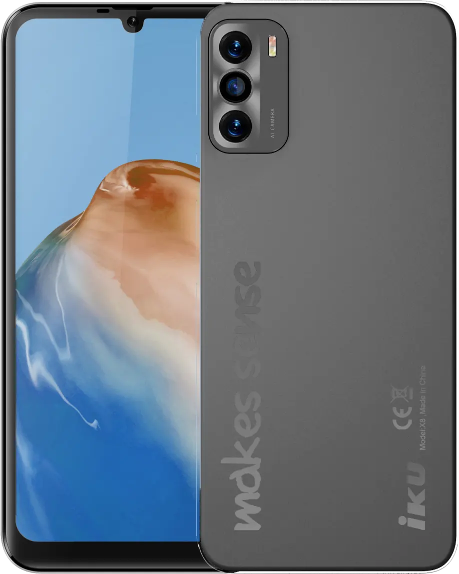 IKU X8 Dual SIM Mobile , 128GB Internal Memory, 4GB RAM, Midnight Gray