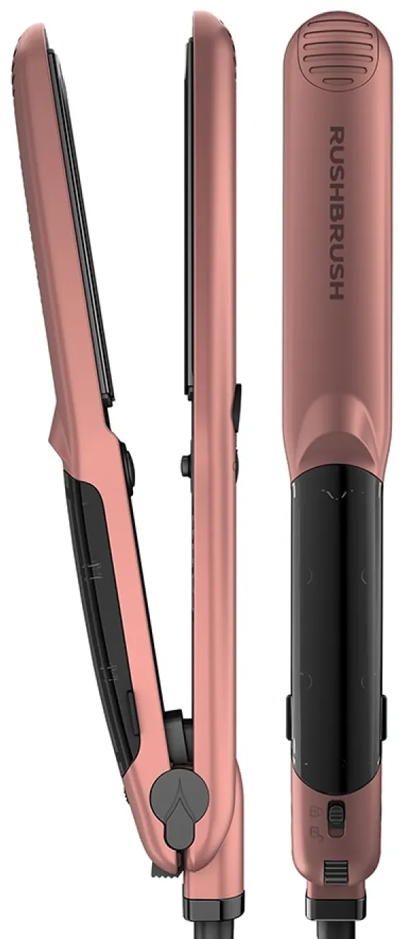 مكواة فرد الشعر بالبخار راش براش X5 ، ألواح  مصنوعة من التورمالين مطلي بالسيراميك ،235° سيلزيوس، روز جولد