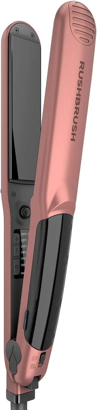 مكواة فرد الشعر بالبخار راش براش X5 ، ألواح  مصنوعة من التورمالين مطلي بالسيراميك ،235° سيلزيوس، روز جولد