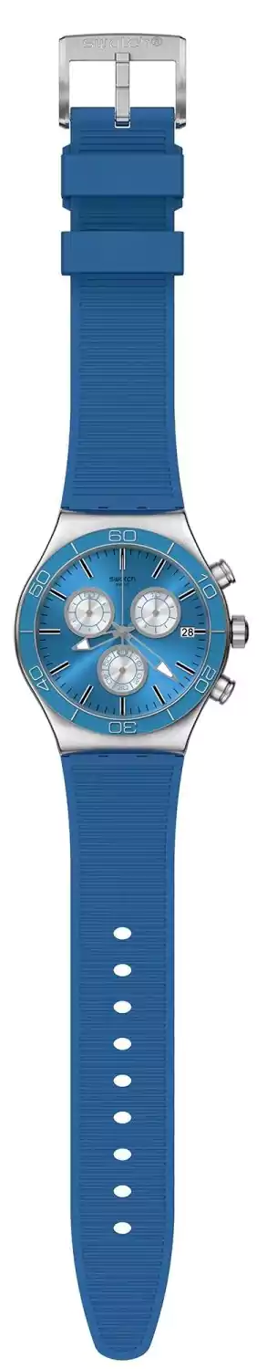Swatch BLUE IS ALL Men's Watch, Analog, rubber Strap, Blue, YVS485