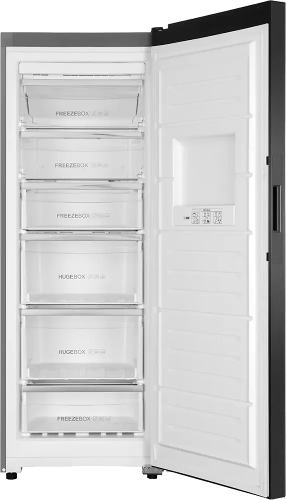 Haier Upright Freezer, 6 Drawers, No Frost, Digital Display, Black, HF-290GB