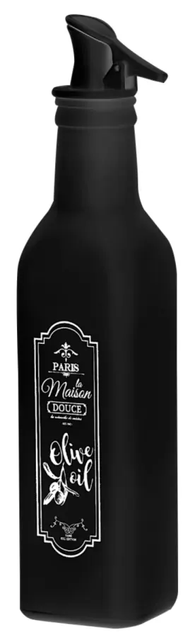 Paris vinegar and oil bottle, 250 ml, white and black