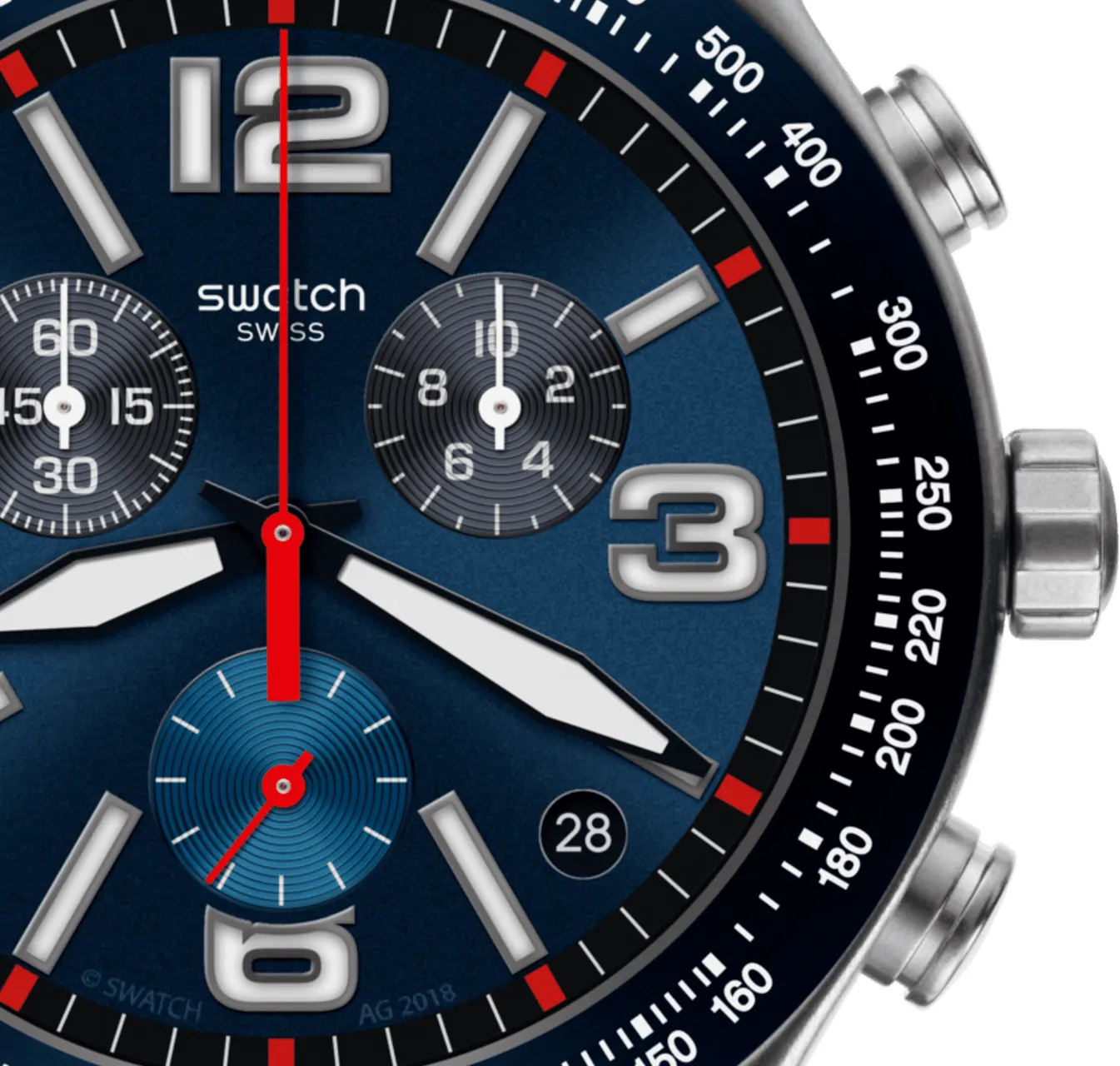 Swatch IRONY Men's Watch, Analog, rubber Strap, Blue, YVS454