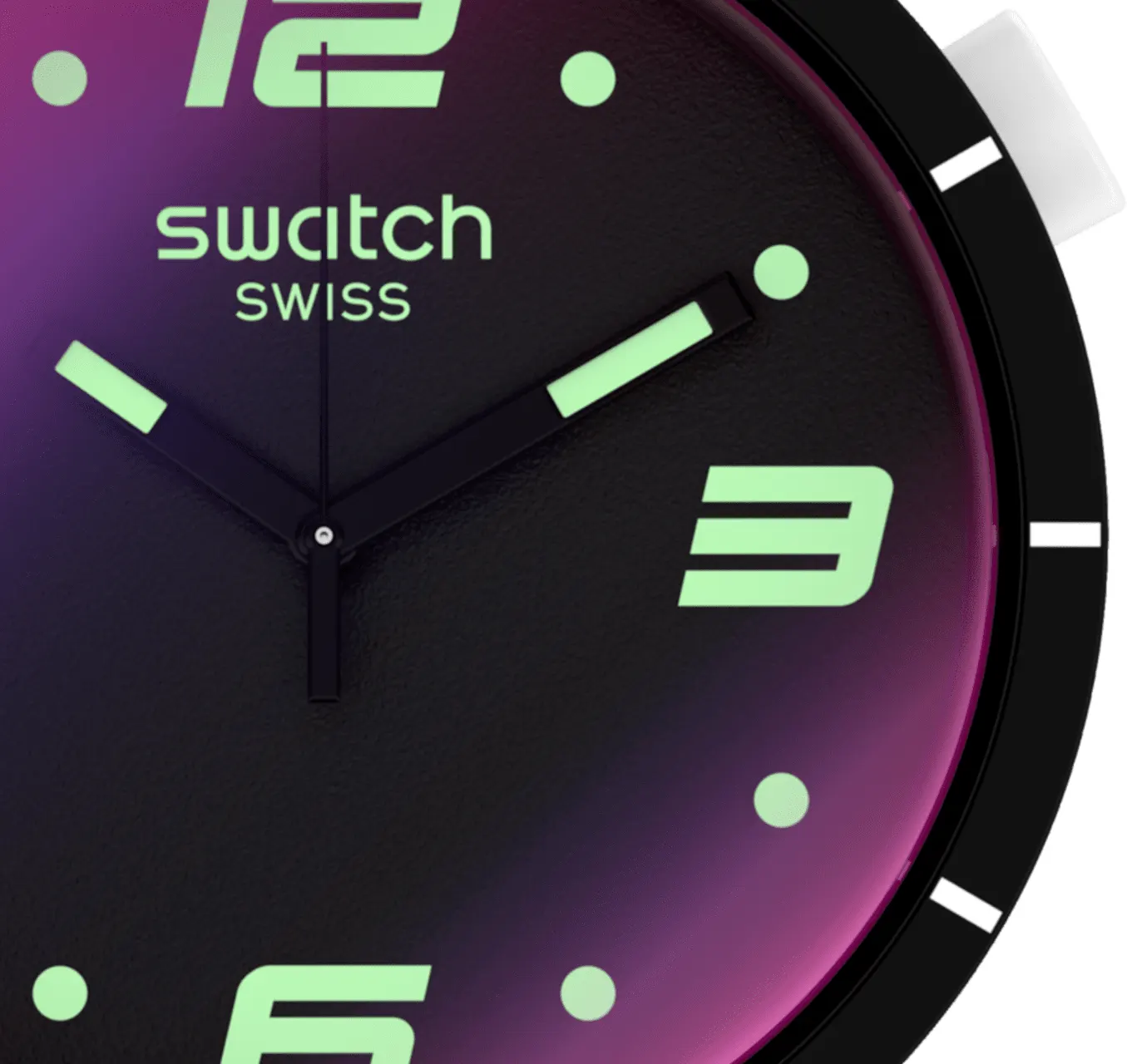 Swatch FUTURISTIC BLACK Men's Watch, Analog, Silicone Strap, Black, SO27B119