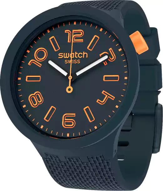 Swatch BURNING LAVA Men's Watch, Analog, Silicone Strap, Black, SO27N107