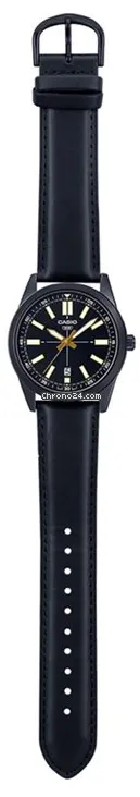Casio Men's Watch, Analog, Leather Strap, Black MTP-VD02BL-1EUDF