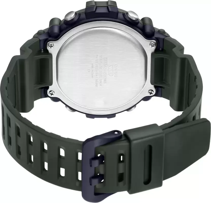 ساعة كاسيو رجالي، رقمية، مقاومة للماء، أخضر غامق AE-1500WHX-3AVDF