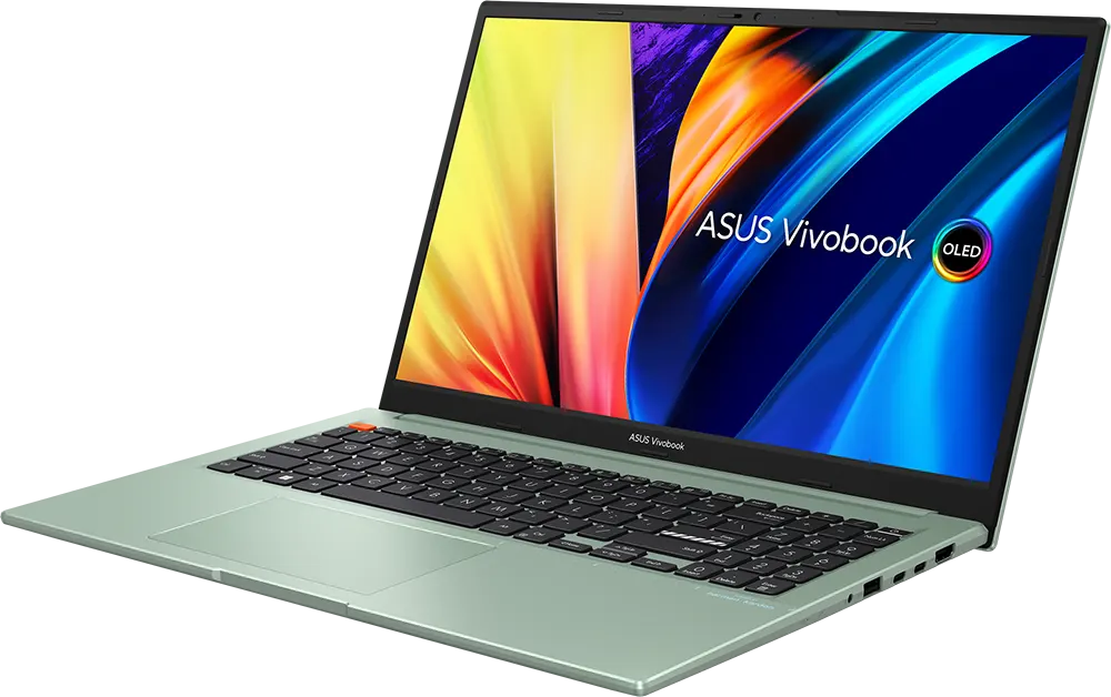 لاب توب اسوس فيفوبوك S 15 OLED D3502QA-OLED005W  معالج AMD Ryzen 5-5600H، رامات 8 جيجابايت، هارد ديسك 512 جيجابايت SSD ، شاشة أوليد 15.6 بوصة 2.8K ، ويندوز 11، أخضر