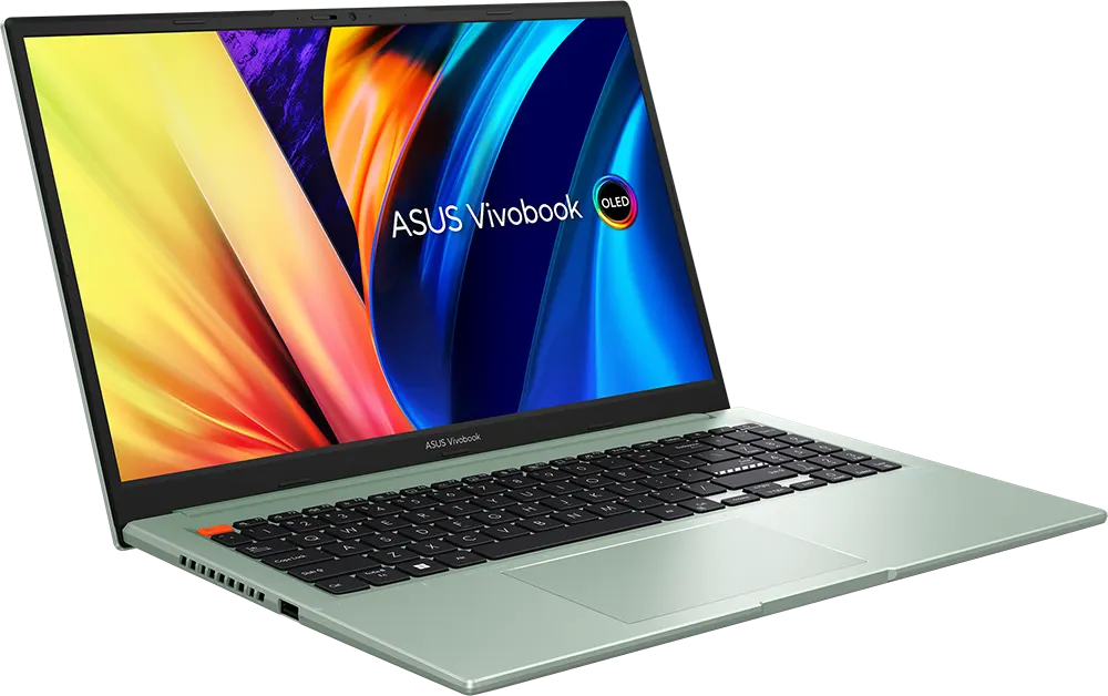 لاب توب اسوس فيفوبوك S 15 OLED D3502QA-OLED005W  معالج AMD Ryzen 5-5600H، رامات 8 جيجابايت، هارد ديسك 512 جيجابايت SSD ، شاشة أوليد 15.6 بوصة 2.8K ، ويندوز 11، أخضر