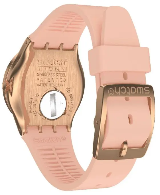 Swatch Women's Watch, Analog, Silicone Strap, Pink, YLG140