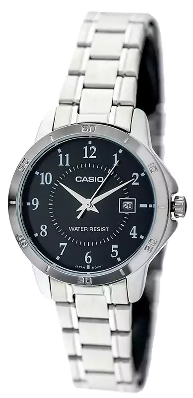 Casio Watch for Women, Analog, Stainless Steel Strap, Silver, LTP-V004D-1BUDF