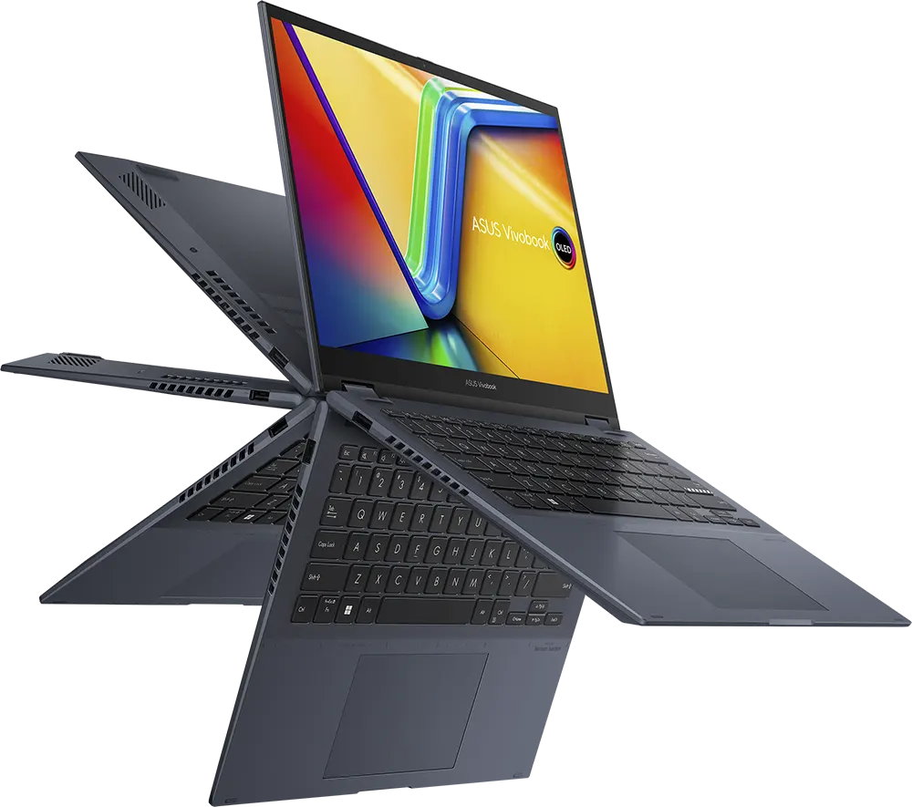Laptop ASUS Vivobook S 14 Flip OLED TN3402QA-OLED007W AMD Ryzen 7-5800H, 16GB RAM, 512GB SSD Hard Disk, 14" OLED Display, AMD Radeon™ Graphics, Windows  11, Quite Blue