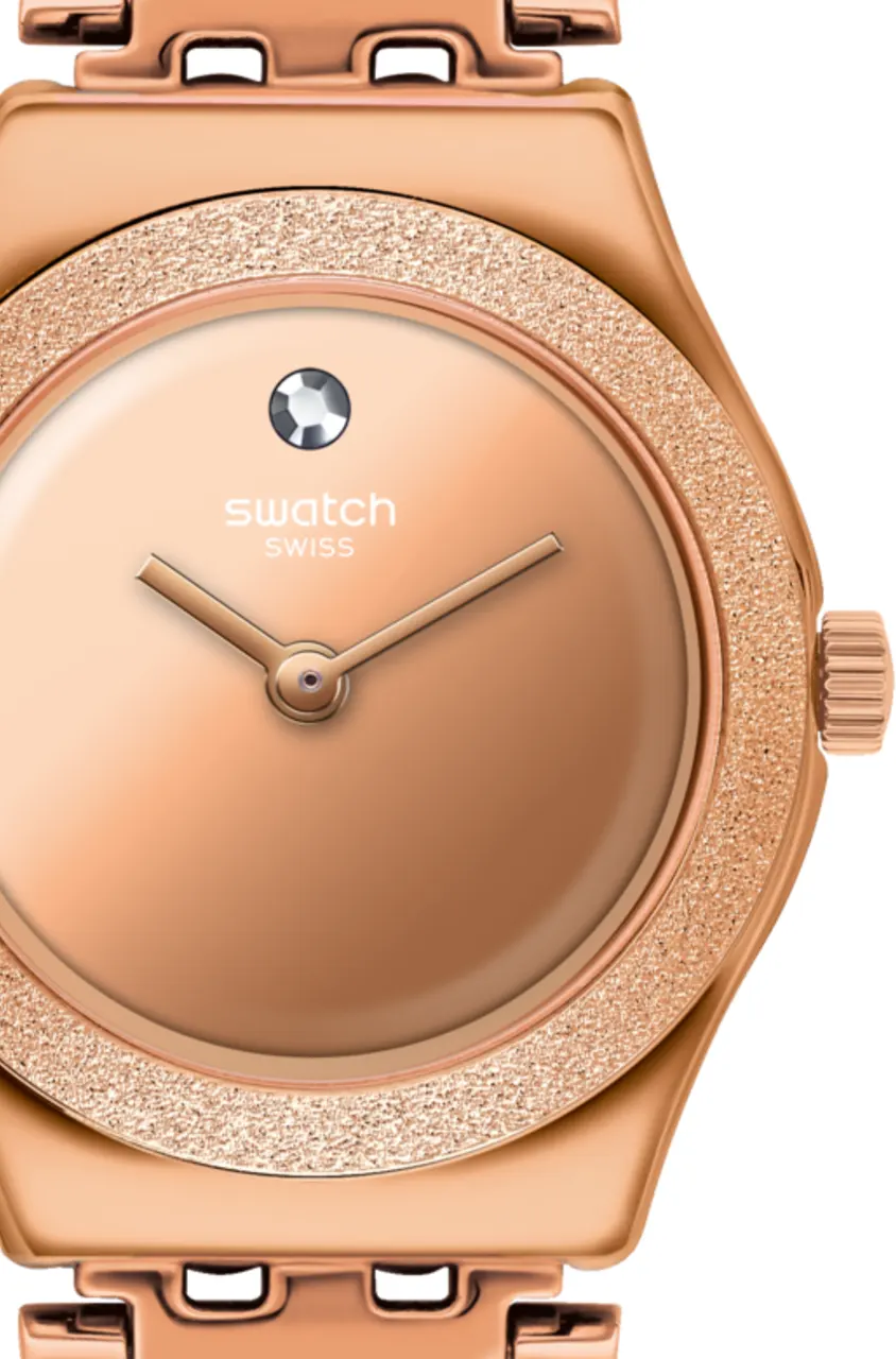 Swatch Women's Watch, Analog, Stainless Steel Strap, Rose Gold, YSG166M