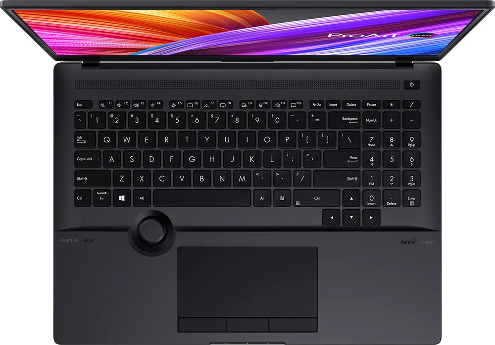 لاب توب اسوس برو ارت ستوديو بوك H5600QM-OLED009W  معالج AMD Ryzen 9-5900HX، رامات 32 جيجابايت، هارد ديسك 2 تيرابايت SSD، كارت شاشة NVIDIA GeForce RTX 3060 ذاكرة 6 جيجابايت، شاشة 16 بوصة OLED 4K  ، ويندوز 11، ستار بلاك