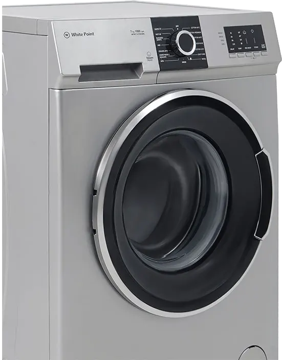 White Point Full Automatic Washing Machine, Front Loading, 7 Kg, 1000 Rpm, Steam Wash, Inverter, Digital Touch Screen, Silver, WPW71015DSWS