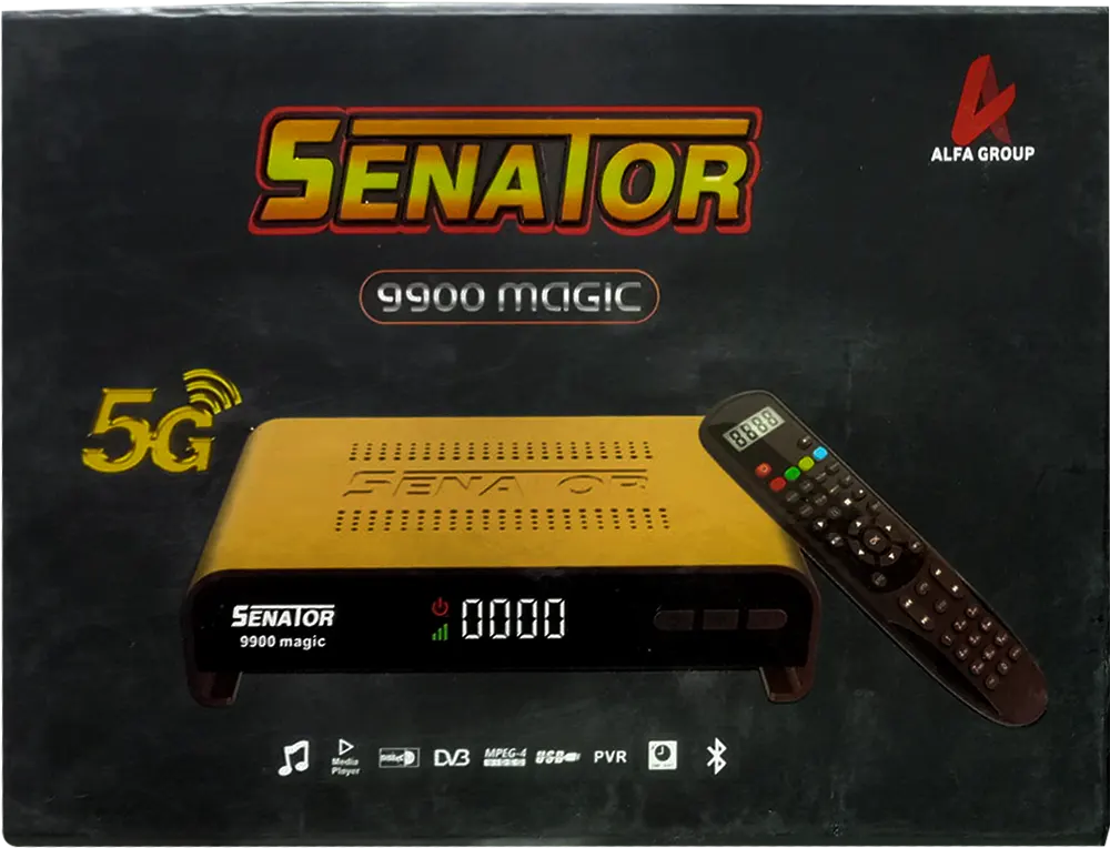 Senator Receiver, 8000 Channels, FHD Resolution, Gold, 9900 Magic