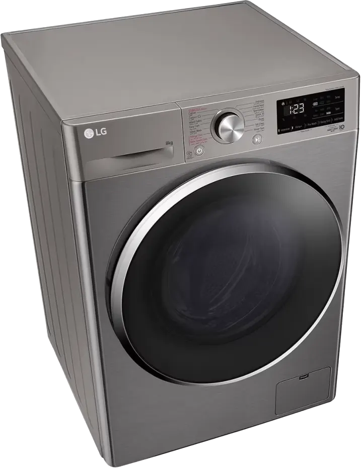 LG Vivace Front Loading Full Automatic Washing Machine, 8 Kg, Steam Wash, Inverter, Digital Screen, Silver, F4R3TYGCP