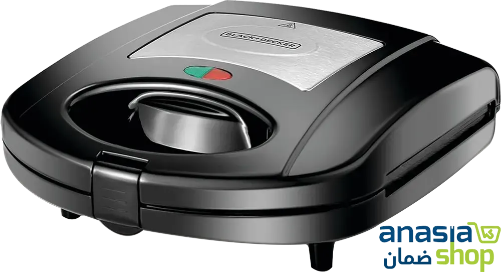 Black & Decker Sandwich and Waffle Maker, 3 Slices, 780 Watt, Black, TS2130