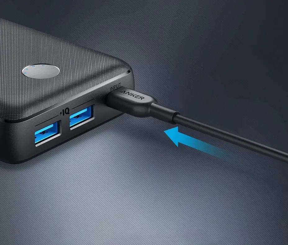 Anker PowerCore Select Portable Power Bank Charger, 20,000 mAh Battery, 18 Watt, 5 Volt, Black, A1363H11