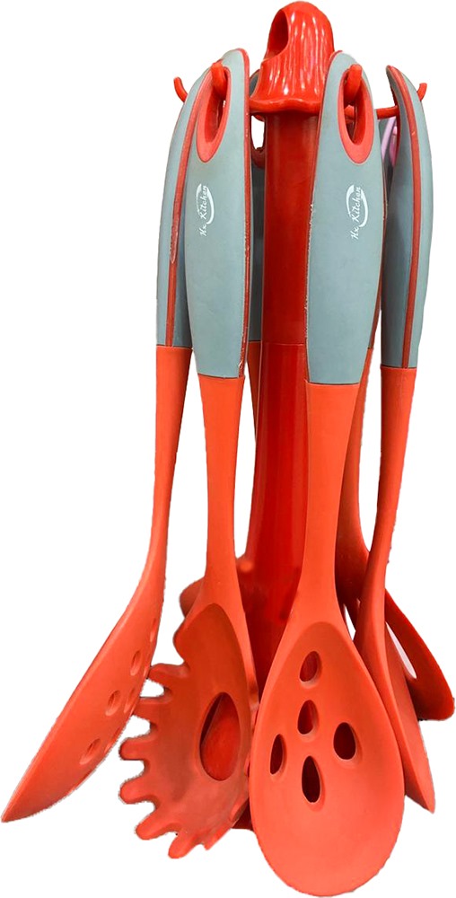 Dolphin dispenser set with silicone holder, 7 pieces, red