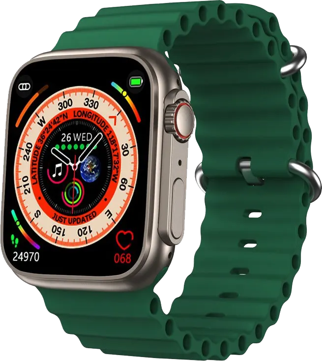 ساعة موديو يو 10 ألترا ماكس الذكية ، شاشة كاملة تعمل باللمس 2.2 بوصة، 10 أزواج أحزمة، بطارية 680 مللي أمبير، متعددة الألوان