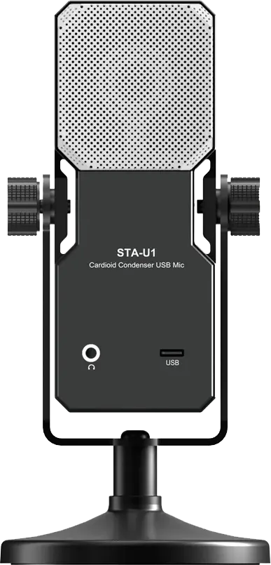 Comica Cardioid Condenser Microphone, USB TYPE C , RGB Light Ring, Black, STA-U1