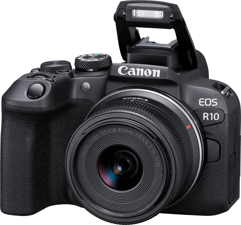 كاميرا كانون اي او اس ار 10، عدسة 18-45 ملم F4.5-6.3 IS STM كيت، 24.2 ميجابكسل، شاشة ال سي دي، اسود