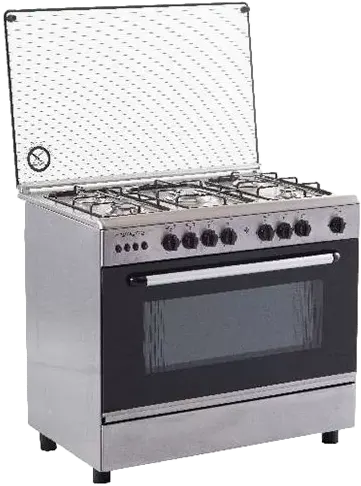 Cooker Royal Gas Fast, 60*90 Cm, 5 Burners, Fan, Cast Iron Holders, Stainless Steel, Silver