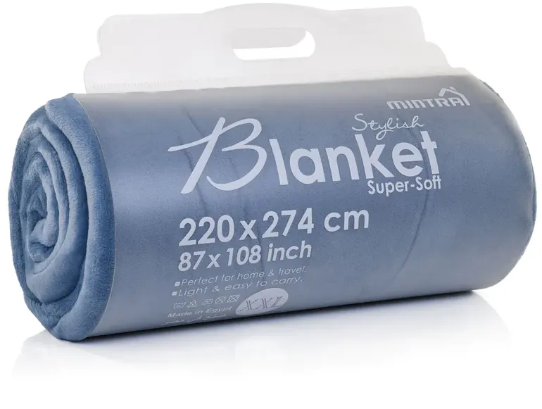 دفاية مايكروفايبر من مينترا فائقة النعومة،مقاس 220 × 274 سم ،لبني