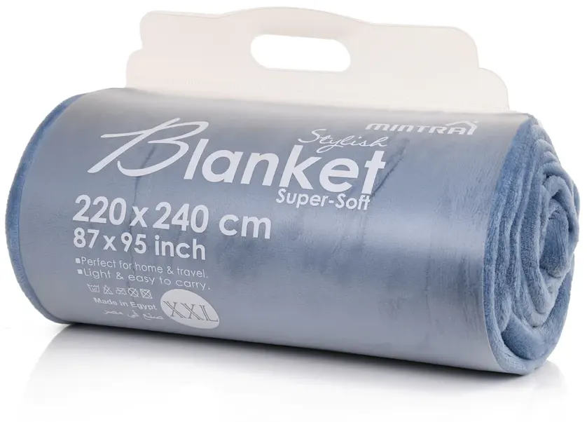 دفاية مايكروفايبر من مينترا فائقة النعومة،مقاس 220 × 240 سم ،لبني