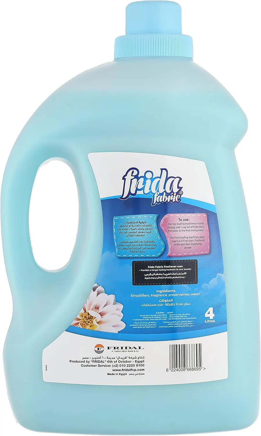 Frida fabric softener and freshener, fresh scent, 4 litres