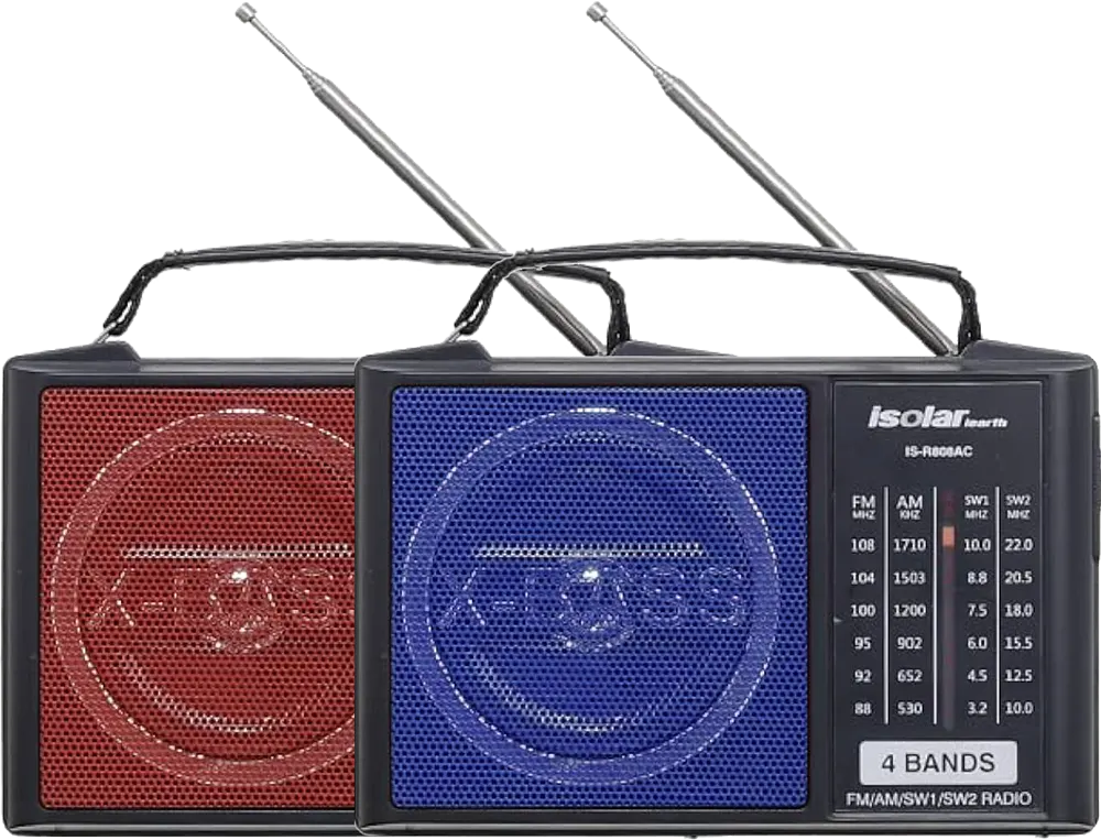 جهاز راديو صغير أي سولر، كلاسيكي، 4 موجات، ألوان متعددة، IS-R808AC