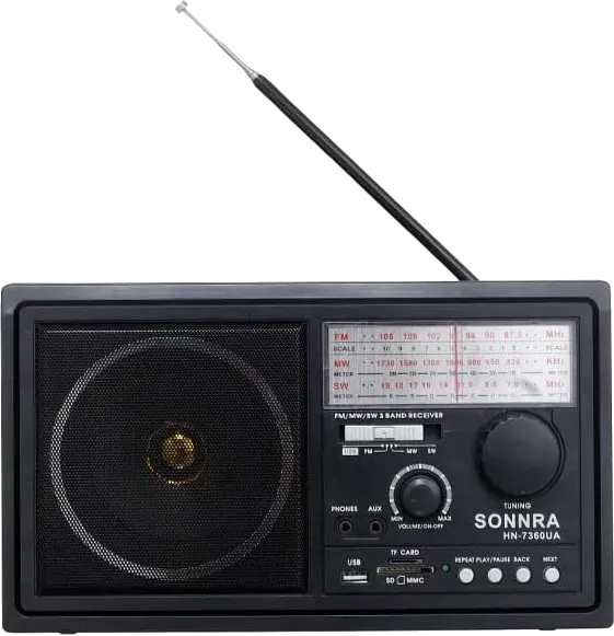 FM, AM, SW Sonra Radio, Rechargeable Battery, Black, HN-7360UA