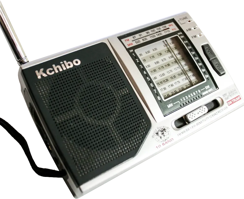 جهاز راديو صغير كيتشيبو، 2 نطاق، يعمل بالبطارية AA، فضي×أسود، KK-9803