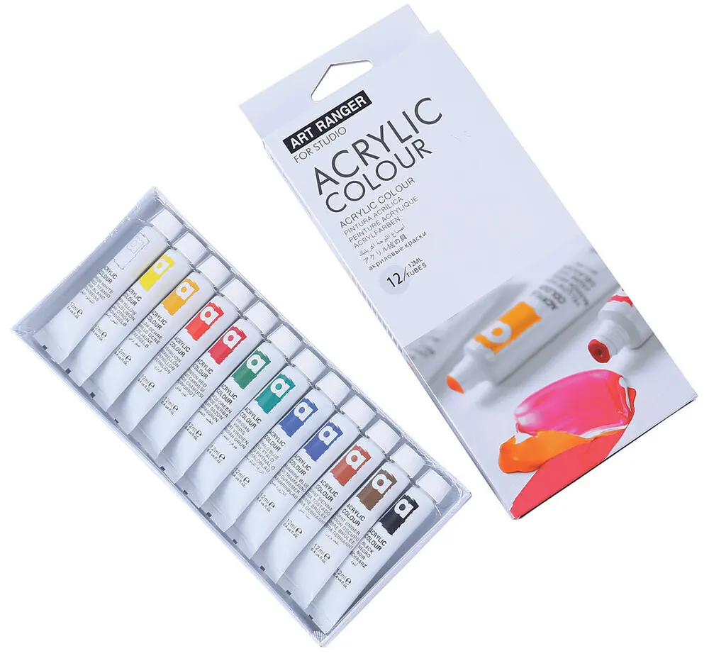 Art Rangers Acrylic Colors, 12 Colours, 12ml Tube, Multicolour, EA1212C-3