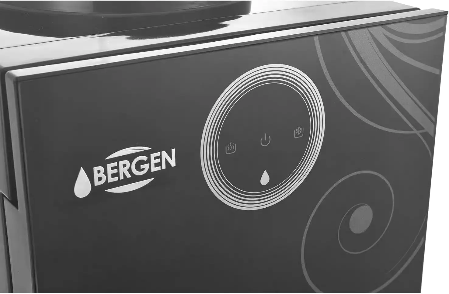 Bergen Water Dispenser, 3 Taps (Cold + Hot + Regular), Top Loading, Refrigerator, Black*Silver, BYB538