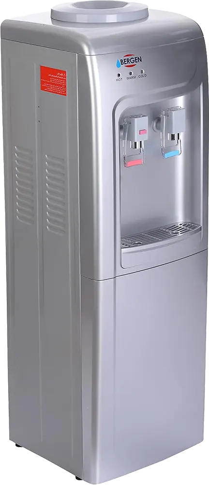 Bergen Water Dispenser, 2 Faucets (Hot & Cold), Top Loading, Silver, BY90