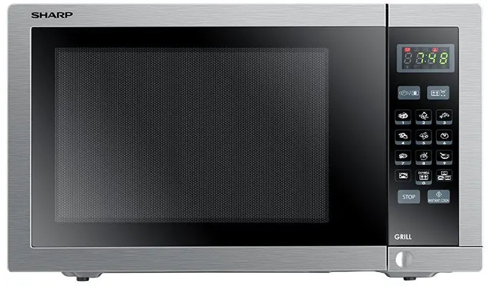 Sharp 34 Liter Digital Microwave with Grill, 1000 Watt, Silver, R-770AR-ST