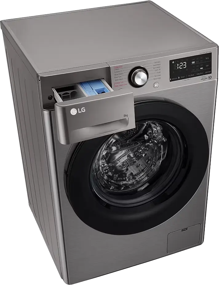 FrontVivace Fully Automatic Washing Machine, Front Load, 8 Kg, 1400 Rpm, Steam Wash, Silver, F4R3TYG6P