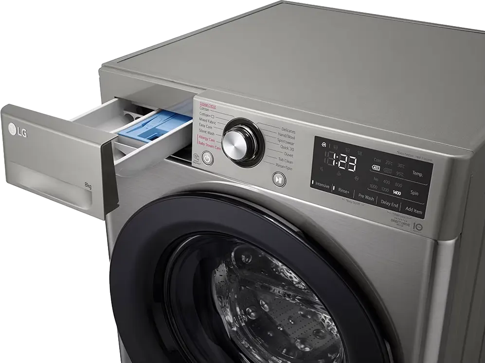 FrontVivace Fully Automatic Washing Machine, Front Load, 8 Kg, 1400 Rpm, Steam Wash, Silver, F4R3TYG6P