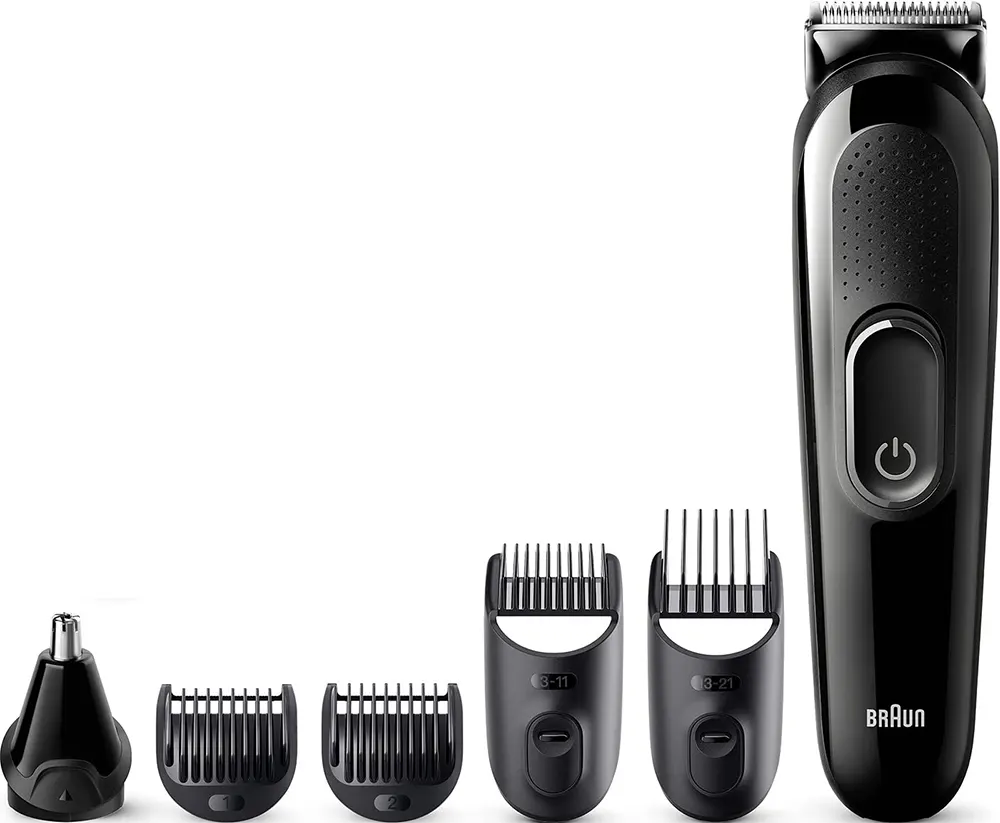 Braun Hair and Beard Trimmer, Rechargeable, Washable , Black, MGK3320