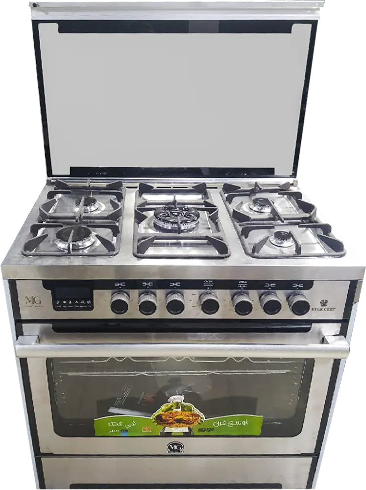 بوتاجاز ام جي هالك ، 60*90 سم، 5 شعلة، مروحة توزيع وتبريد، سلفر