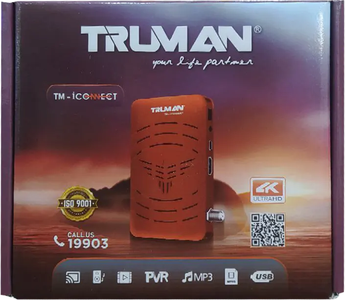 Truman Mini Receiver, 8000 Channels, FHD Resolution, Red, TM-ICONNECT