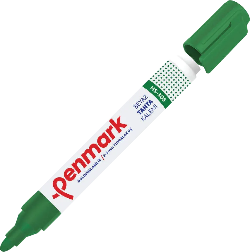 قلم ماركر سبورة بيضاء بين مارك تركي ، سن مشطوف ثابت ،أخضر