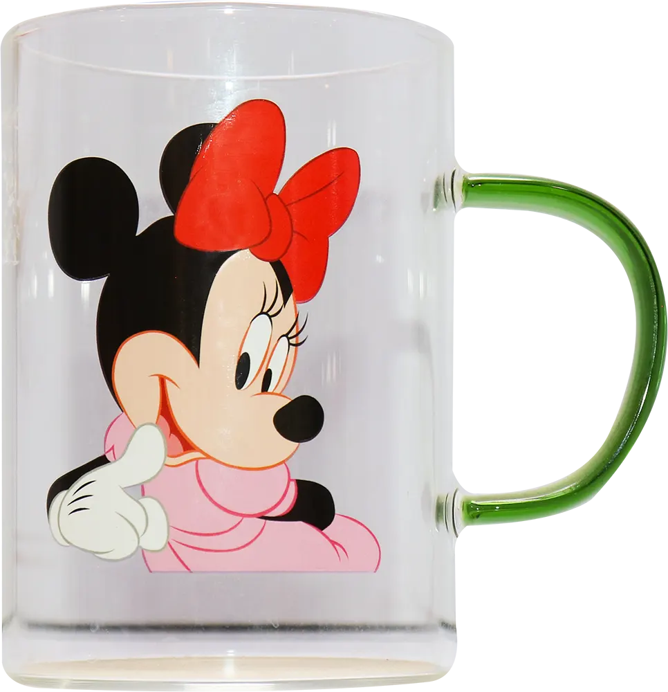 Disney Mickey Mouse glass mug, clear