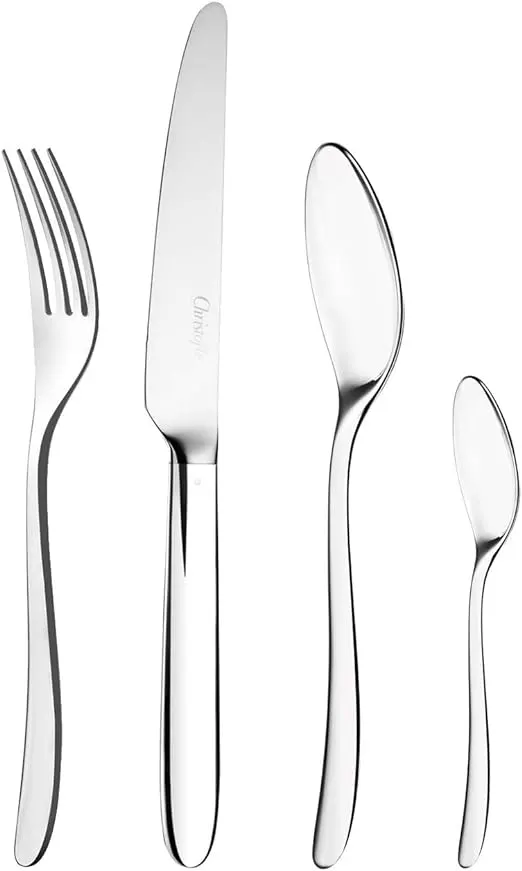 Egg-shaped stainless steel cutlery set, 24 pieces
