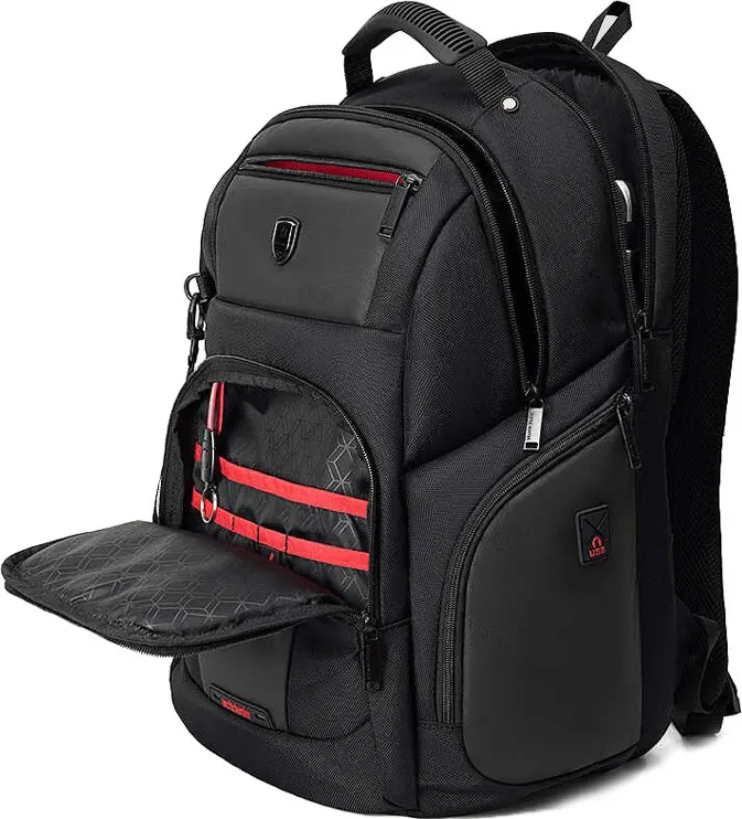 Arctic Hunter Laptop Backpack, 15.6 In, Water resistant, Black, B00341