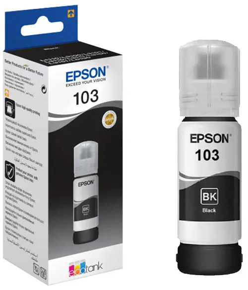 Epson 103BK Black ink bottle, 65 ml