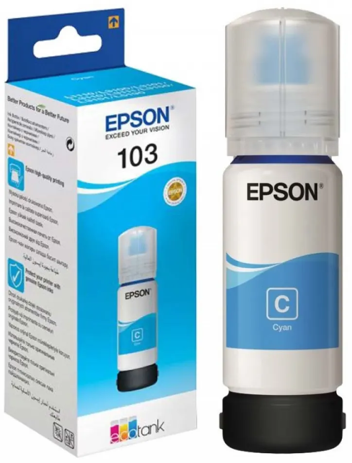 Epson 103C Cyan Ink Bottle, 65ml